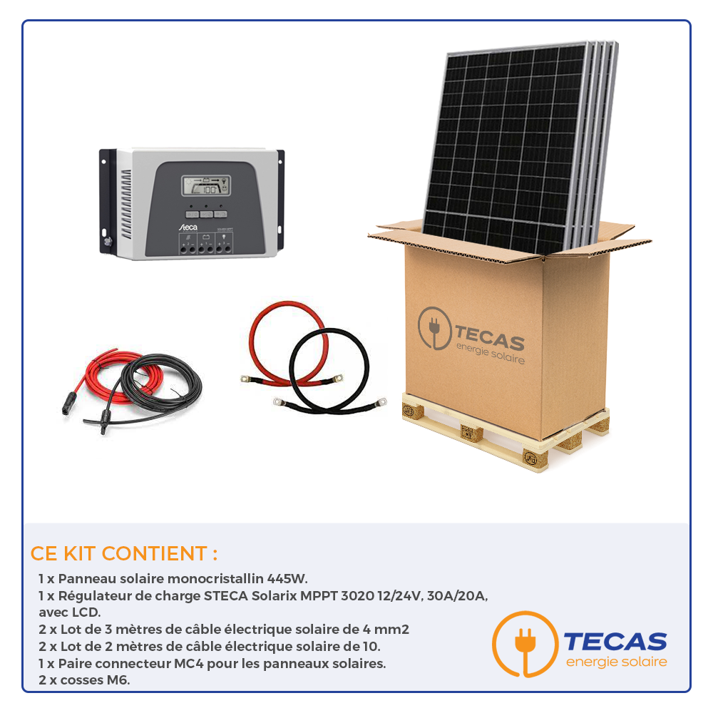 Kit solaire Camping Car MPPT | 12-24V | Mono 400 Wc