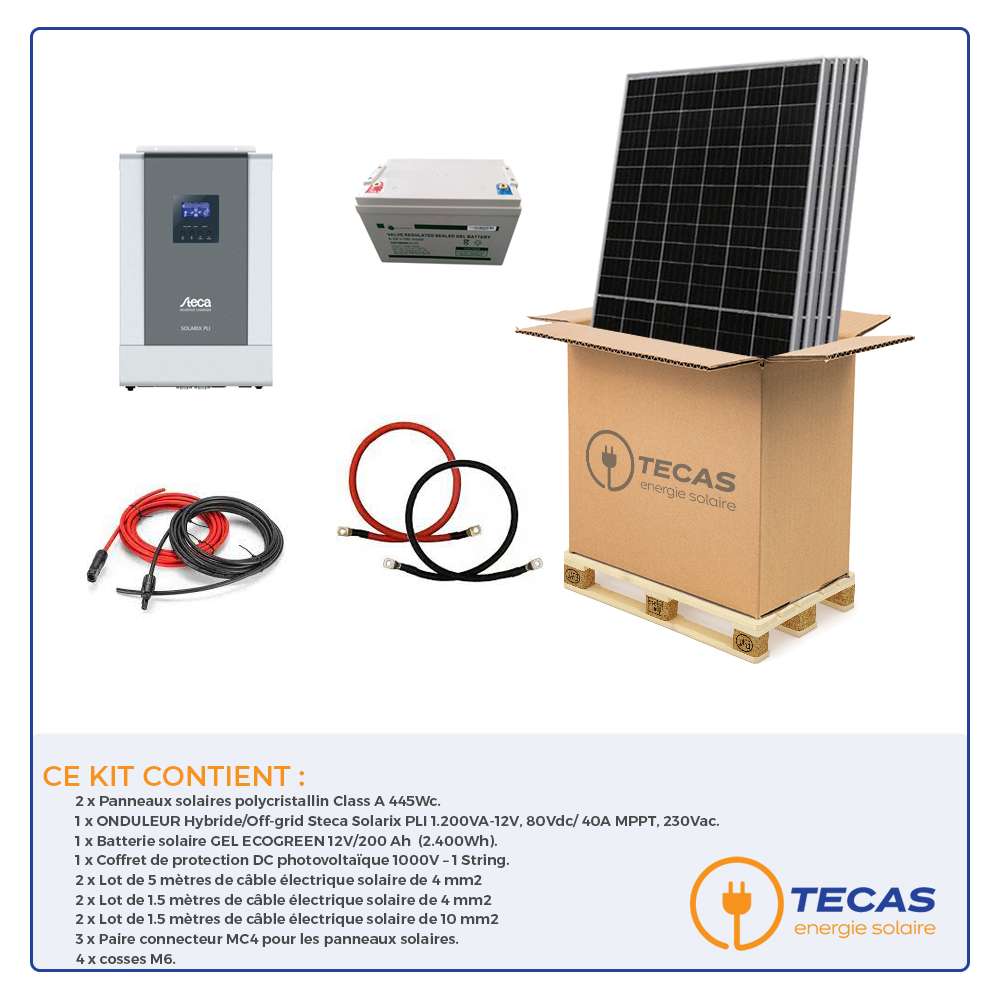 Kit solaire Food Truck SMALL | 12-220V | 1.2Kw | 200Ah | 560Wc